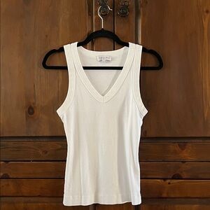 Michael Stars White V-Neck Tank Top